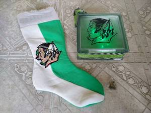Fighting Sioux Christmas Stocking & Lighted Glass Tile