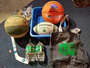 Fighting Sioux Lot - Balls, Hockey Stick, Etc