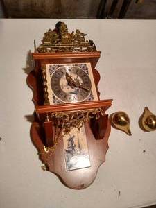 Vintage Dutch Zaanse Wall Clock Nu Elck Syn Sin Alma  Hermle Movement  Holland