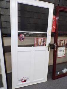 lot 50 image: 36 White Storm Door with Sliding Glass
