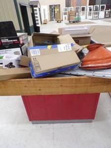 lot 163 image: Red Table with Everything on It