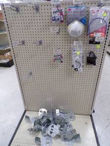 lot 205 image: Safety Glasses, Batteries, Mask, Earplugs, Brackets