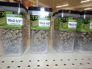 lot 212 image: Big Timber 15 x 2 12 Lag Screws and 15x2 Lag Screws