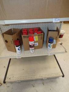 lot 220 image: Spray Paint Cans, Box with Ridge-cap Foam