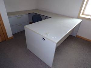 lot 240 image: Brown Office- Desk, Chair