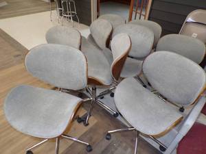 lot 244 image: 9 Gray Chairs