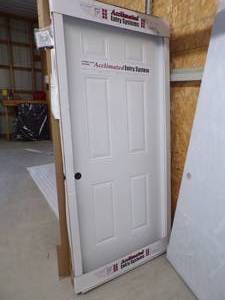 lot 375 image: White Exterior Door with Jam 36