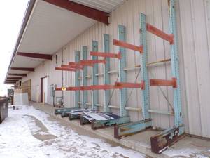 lot 408 image: 64x22 Blue Racking - Outside Back door