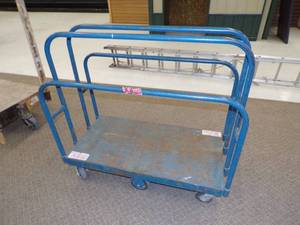 lot 456 image: Blue Steel Sheet Goods Cart