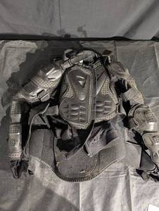 Motorcycle Protective Armor Set - Back Protector & Knee & Elbow Pads, Size M