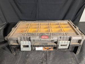 KETER 16-Compartment Toolbox Organizer Case with Yellow Bins