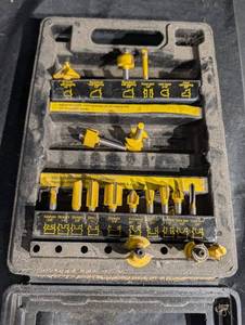 Router Bit Set with 14-in Shafts - Dovetail, Straight, V-Groove & Core Box Bits