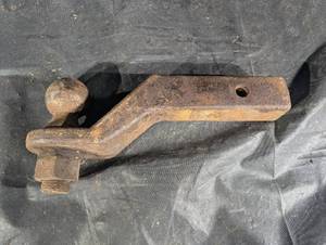Rusty L-Shaped Steel Bracket with Ball End & Threaded Stud