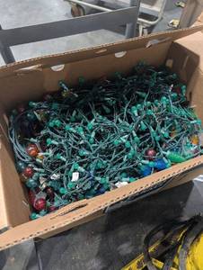 String Lights - Green Wire, Multicolor Mini Bulbs in Box