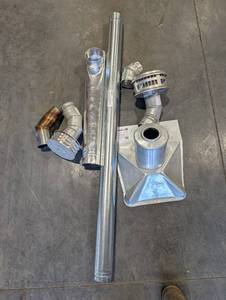 Stove Pipe Duravent Galvanized HVAC Ducting Parts - Round Duct, Elbows, Grille & Plenum