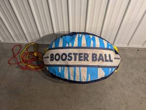 Airhead Booster Ball - Inflatable Towable Water Toy (BlueWhite Graphic Cover)