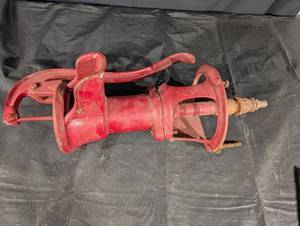 Western Super Hydraulic Hand Pump - Red Vintage Industrial Tool