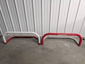 Winnwell Mini Hockey Goals - Pair, WhiteRed Frames, 20 in Wide