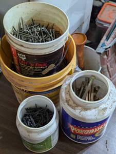 Mega Lot of Mixed NailsScrews and Hardware