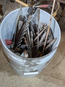 Mega Bucket - Mixed Drill Bits - New Hammer Drill Bits, Demo, Wood, Metal - Amazing