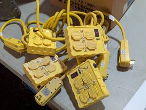 Lot of 4 Tower 15amp 4 Plex Construction Cord