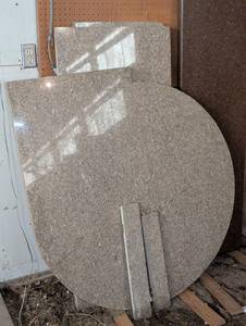 Lot of Granite Counter Top With Circle Island Corner