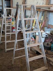 Pair of Wooden 6 Foot Ladders