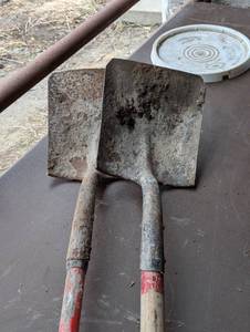 Pair of Flat Head Shovels - Wood Handles