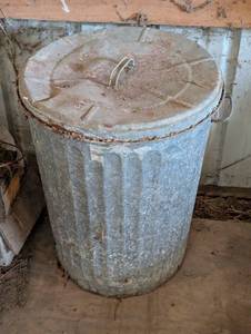30 Gallon Galvanized Garbage Can with Lid and Scoop