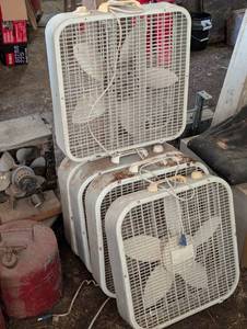 Lot of 5 Box Fans - Need a Cleaning