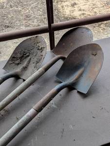 Lot of 3 Great Spade Shovels - Wood Handles