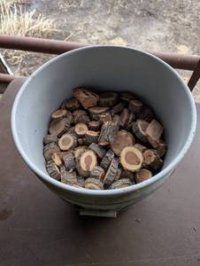 5 Gallon Bucket cut up Wood Chunks