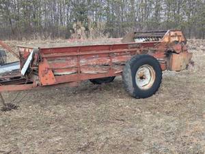 Large Red Manure Spreader - Heavy Duty Tires Needs New Boards
