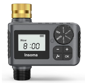 lot 111 image: Insoma Sprinkler Timer with Brass Swivel, Programmable Water Timer for Outdoor Garden Hose, Hose Timers with Rain DelayManualAuto Mode, Drip Irrigation and Lawn Watering System, 1 Outlet