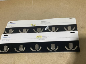 lot 208 image: LOT OF 2 Brightroom Modern Octopus 5 Hooks Rail NickelBlack - Wall Mounted Decorative Hook Racks