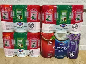 lot 218 image: LOT OF 4 Clorox Disinfecting Wipes (3 Per Pack)