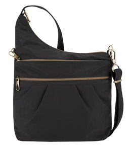 Travelon Anti-Theft Signature 3 Compartment Crossbody Bag-Black