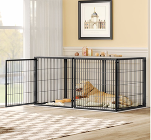 lot 181 image: ZephyPaws Large Dog Crate,Dog Cage Kennel for Large Dogs,Puppy Dog Playpen with Top for Yard Indoor Outdoor,Black,64L x 32H