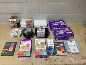 LOT OF 14 Food Storage Containers, Food Reusable Storage Bags.