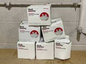 LOT OF 6 Dealworthy Trash Bags