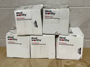LOT OF 5 Dealworthy Trash Bags