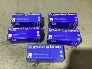 LOT OF 5 up&up Drawstring Liners For Cat Litter Boxes Size XL & L