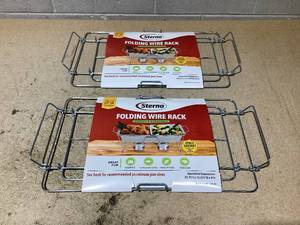 LOT OF 2 Sterno FOlding Wire Racks Sturdy & Reusable 23.75 x 12.375 x 8