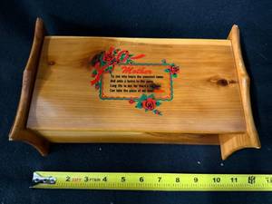 lot 11 image: Wooden Keepsake Box - Mothers Poem on Lid, 12 in L x 6 in W x 4 in H