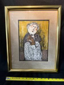 lot 38 image: Graciela Rodo Boulanger Le Chat - Plate Signed Lithograph, Framed
