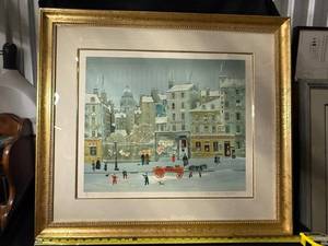 lot A-85 image: Michael Delacroix Boule de Neige Snowball Framed Lithograph  - Limited Edition Pencil Signed  37150