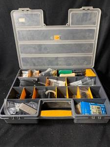 lot 108 image: Hardware Organizer Kit with Drill Bits & Fasteners