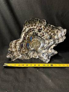 lot 124 image: Arda Glassware Geode Glass Sculpture - Hand Made in Turkey - 12 in Long