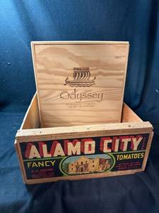 lot 189 image: Odyssey Winemaking Box & Alamo City Tomatoes Crate