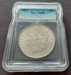 lot 9 image: 1887 Morgan Dollar - ICG MS65